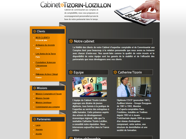 Cabinet comptable Tizorin-Loizillon : Intégration, design, hébergement, mise à jour